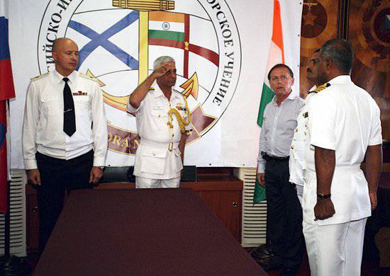 Церемония открытия российско-индийских военно-морских учений «ИНДРА-2014»