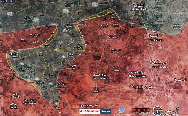 Сирийская армия пытается взять в кольцо группировку боевиков "Джебхат ан-Нусра" в провинции Дамаск
