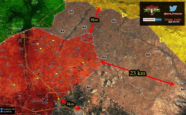 В районе Эль-Баба "сирийская свободная армия" обстреливает позиции ВС САР