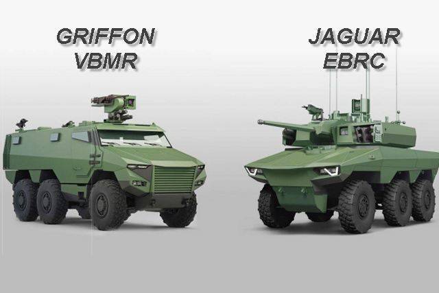 Франция перевооружается на боевые машины Griffon VBMR и Jaguar EBRC