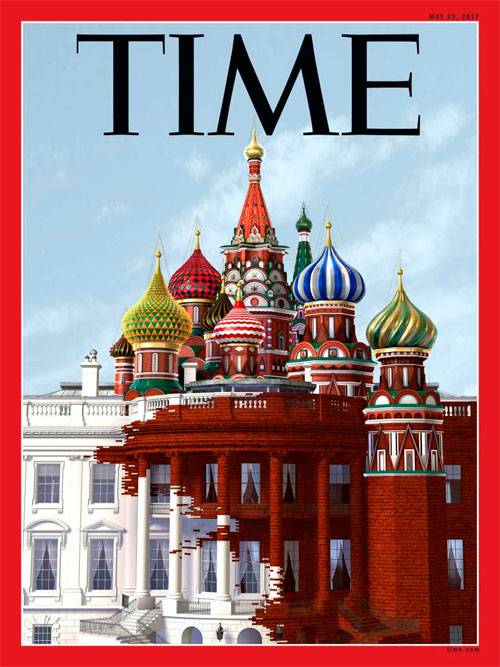 "Тайм" изобразил на обложке, как Москва поглощает Вашингтон