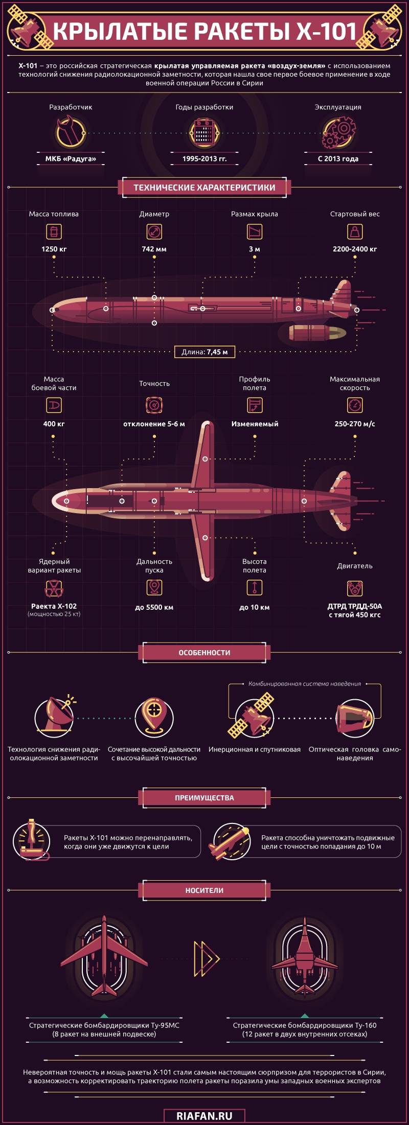 Стратегическая крылатая ракета Х-101. Инфографика