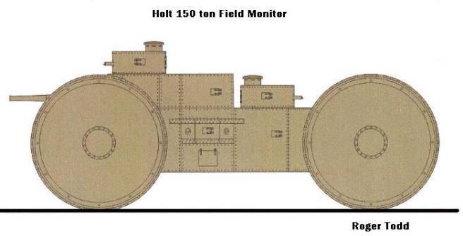 Проект сверхтяжелой бронемашины Holt 150 ton Field Monitor (США)