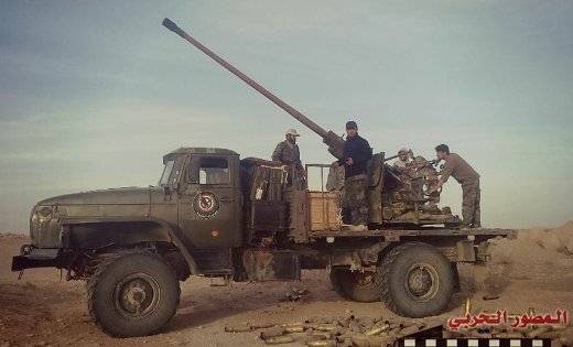 В Сирии замечен редкий Урал-43206 со скорострельной пушкой