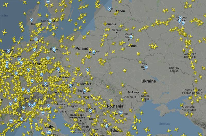 Украина превратилась в большое серое пятно на карте авиаперевозок