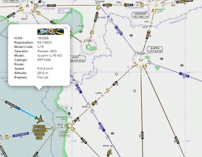 В сети сообщают о приземлении нескольких военных транспортников Ил-76 на базе «Хмеймим»