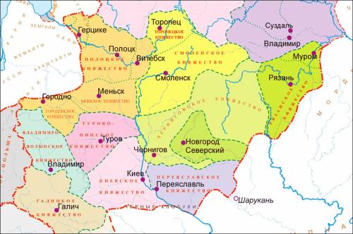 карта Русь