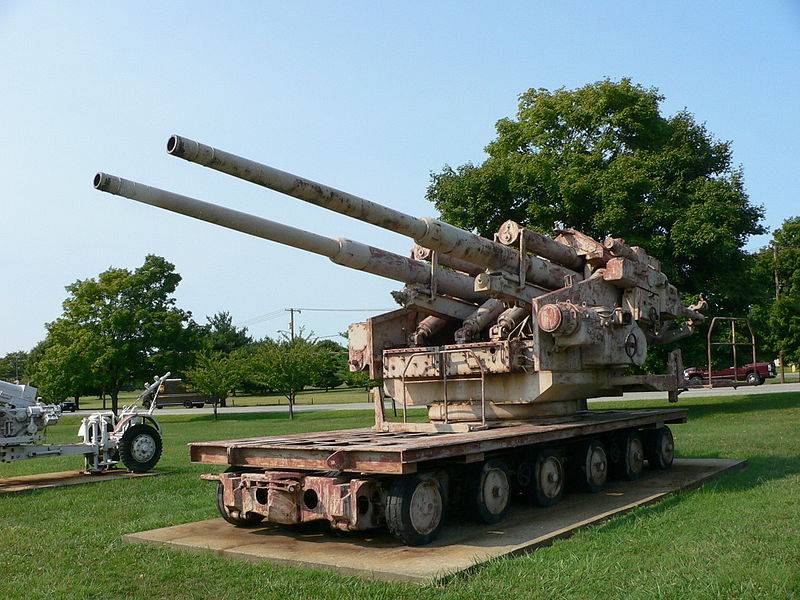 Использование трофейных немецких 105 и 128-мм зенитных орудий