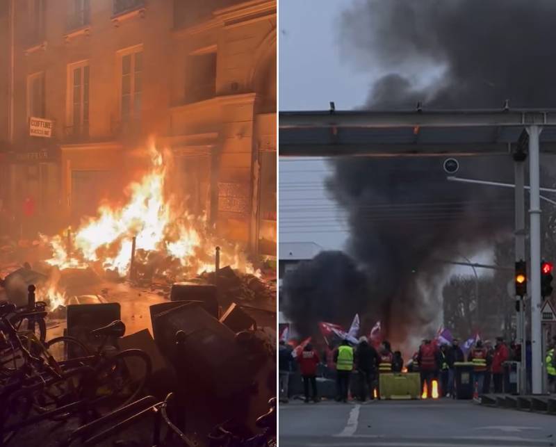 В городах Франции появились баррикады, горят здания мэрий и префектур