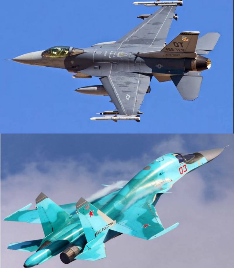 Су-34 против F-16: сможет ли «Сокол» безнаказанно закогтить «Утенка»?